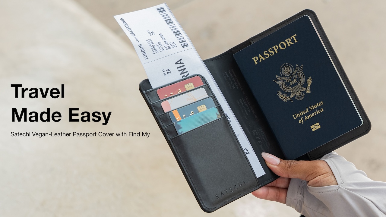 Satechi Vegan-Leather Passport Cover with Find My