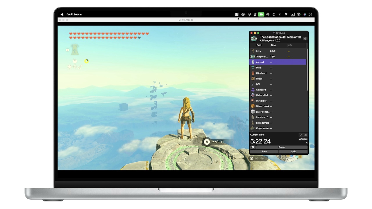 Splitter for Mac Overlay Mode Zelda TotK