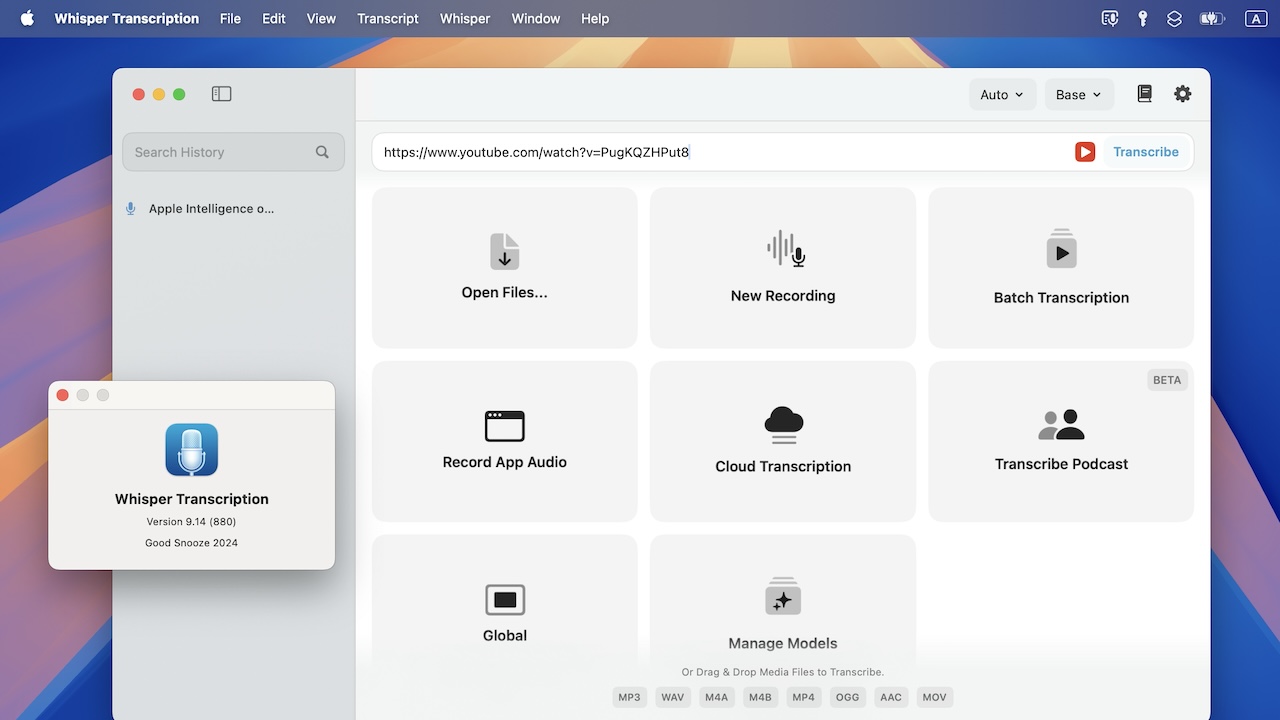 Whisper Transcription support macOS 15 Sequoia