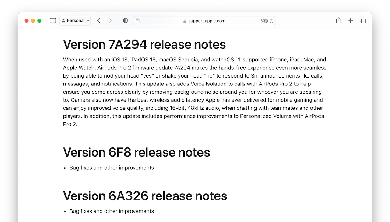 About firmware updates for AirPods