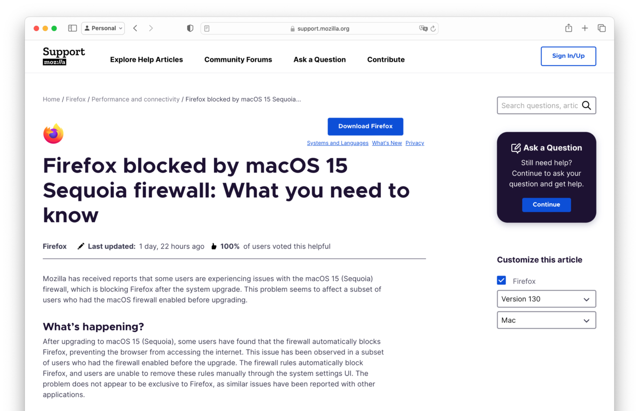 Firefox blocked by macOS 15 Sequoia firewall: What you need to know