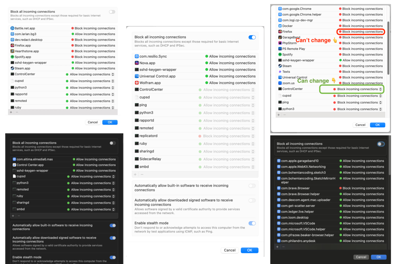 macOS 15 Sequoiaで不具合が発生した方々のファイヤーウォールリスト