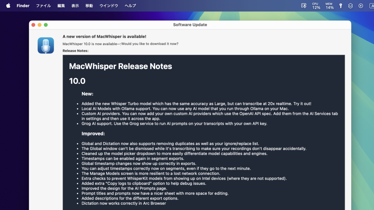 MacWhisper v10.0