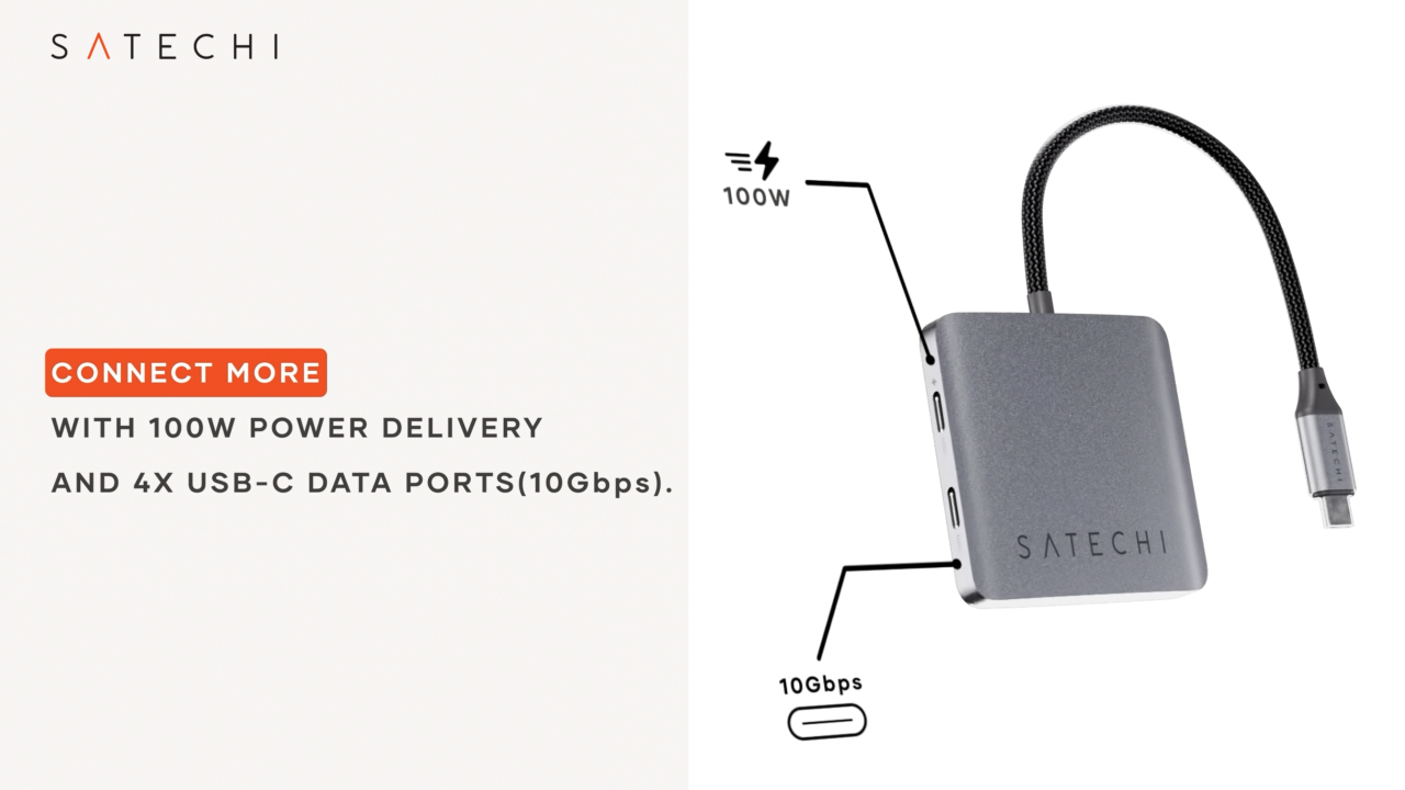 Satechi 4-Port USB-C Hub with Power Delivery