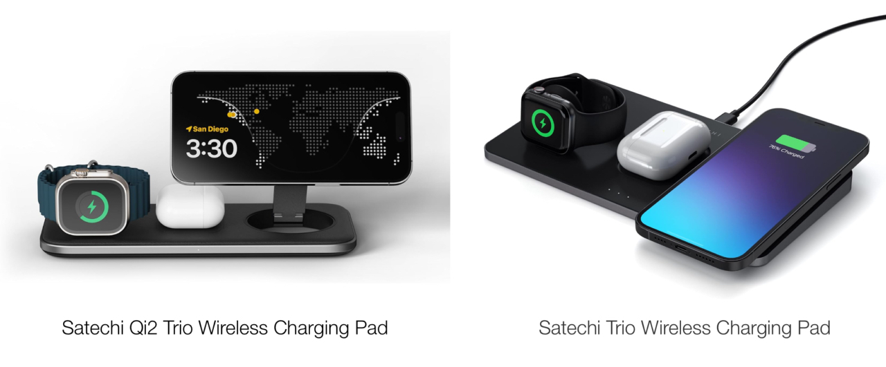 Satechi Qi2 Trio Wireless Charging PadとSatechi Trio Wireless Charging Pad