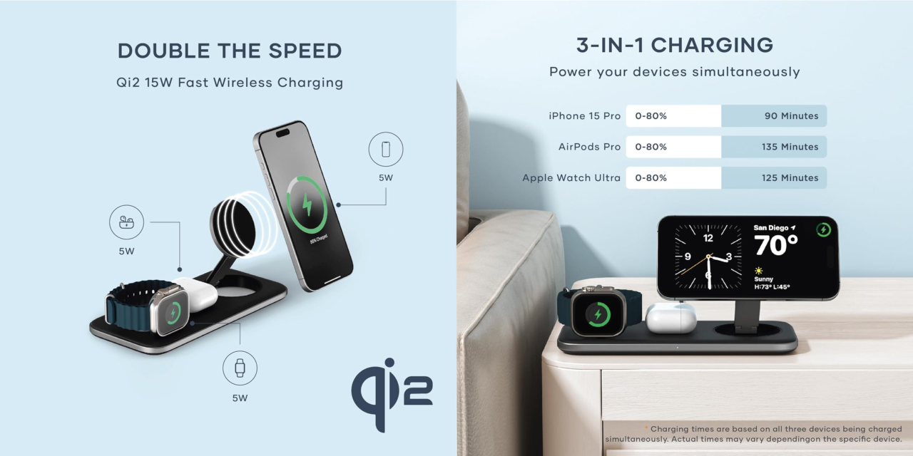 Satechi Qi2 Trio Wireless Charging Pad