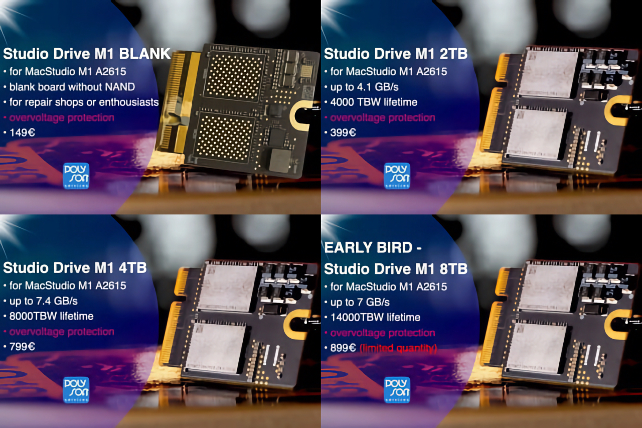 Studio DriveのBlank SSD board