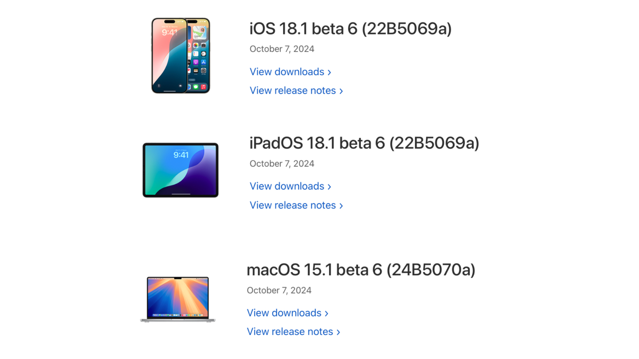 macOS 15 1 Sequoia and iOS 18 1 beta 6