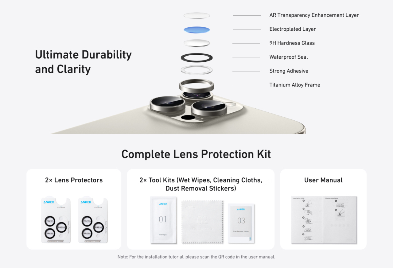 Anker Camera Lens Protector (ShieldX Glass)