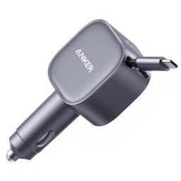 Anker Nano Car Charger (75W, USB-C Port, Built-In Retractable USB-C Cable)