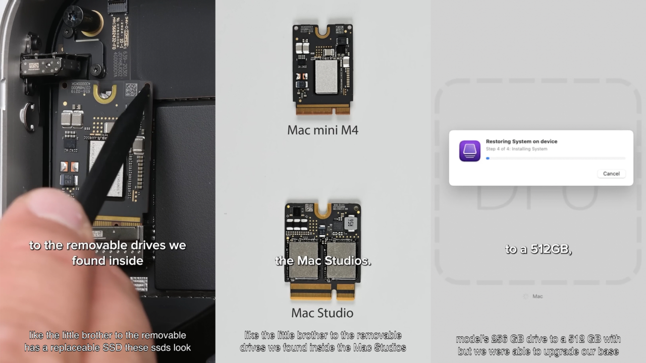 M4 Mac mini 2024 256GB SSD to 512GB