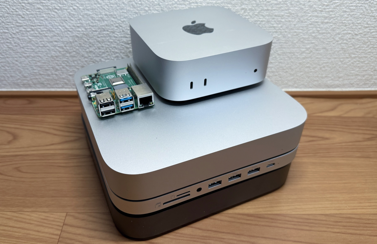 Mac mini (2018)とMac mini (2023)、Raspberry Pi 4とMac mini (2024)