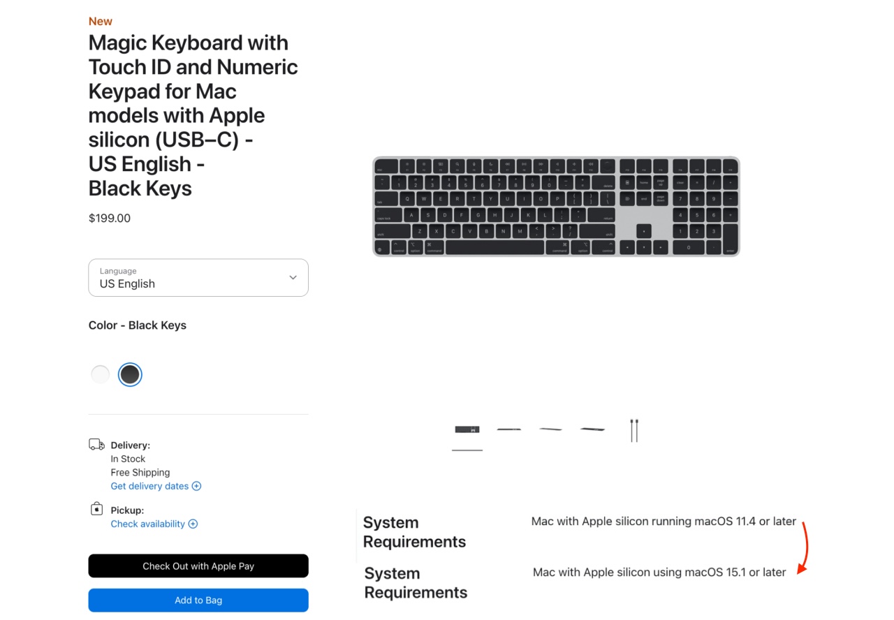 Magic Keyboard (USB-C)のシステム要件