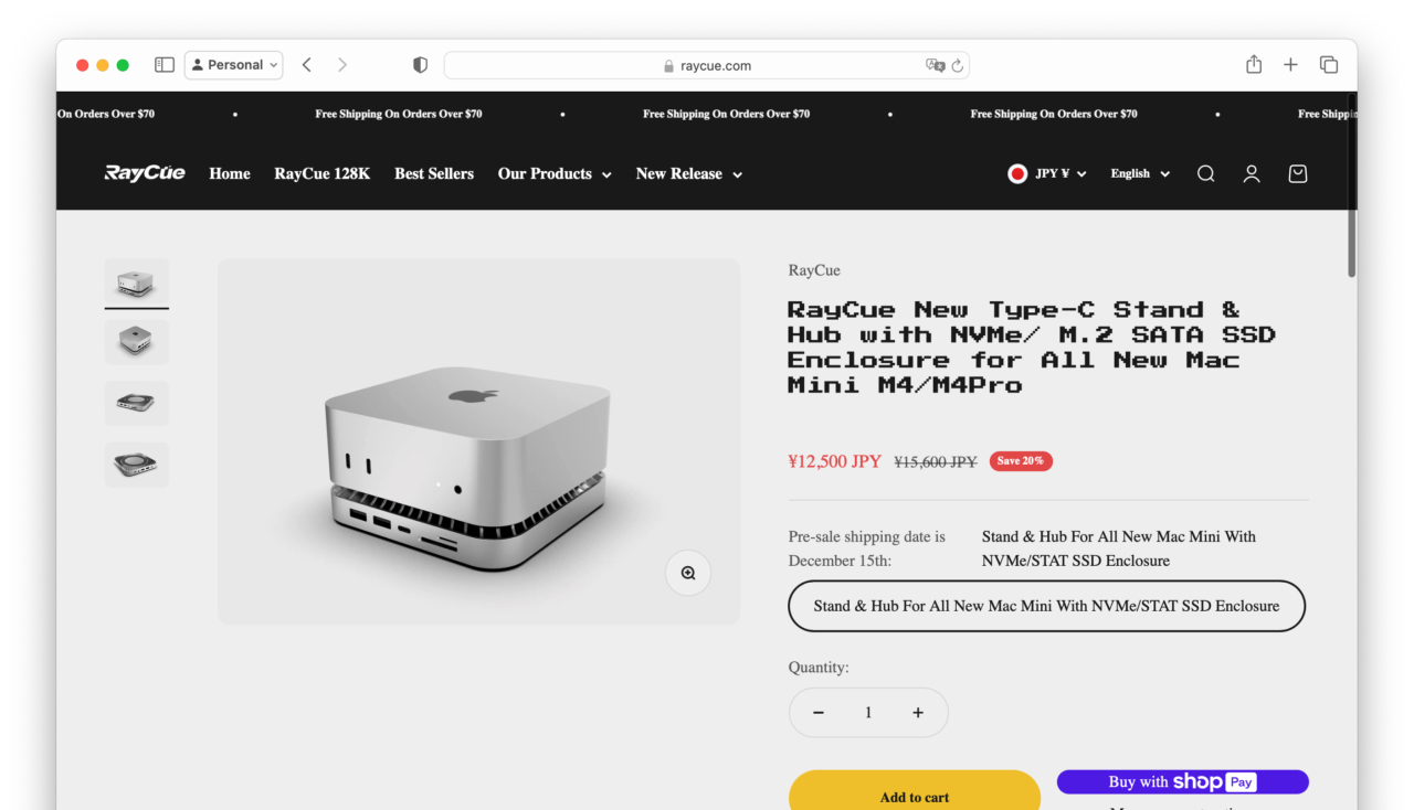 RayCue Type-C Stand & Hub with SSD&HDD Enclosure