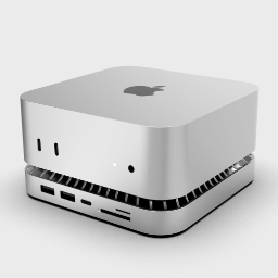 RayCue New Type-C Stand  Hub with NVMe M.2 SATA SSD Enclosure for Mac mini M4