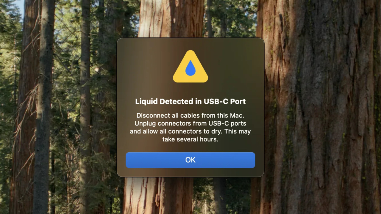 MacBook Air または MacBook Pro で液体検出の警告が表示
