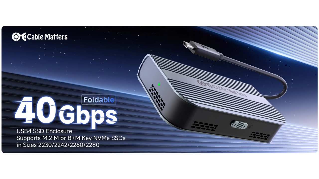 Cable Matters 40Gbps Foldable USB4 M.2 SSD Enclosure