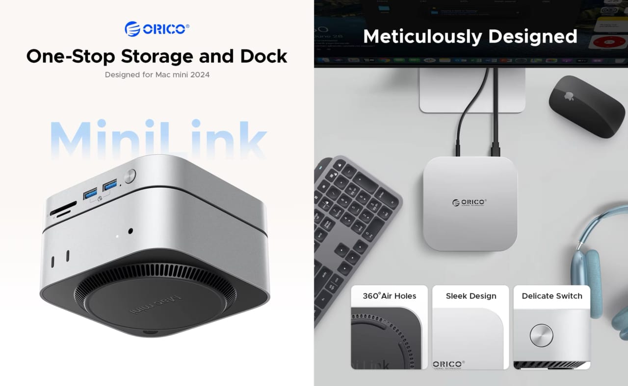 ORICO MiniLink for Mac mini (2024)ストレージ＋ドッキングステーション