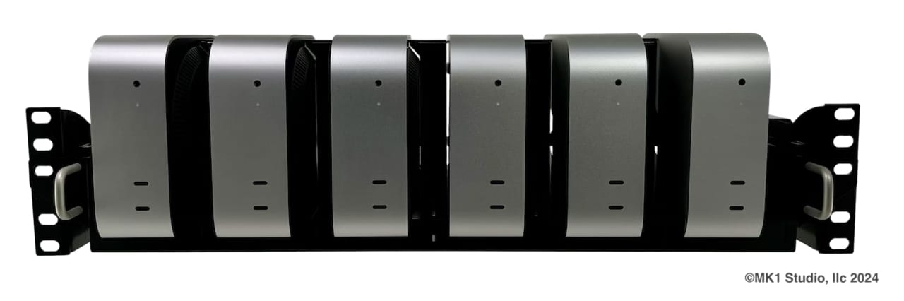 Rack Mount for 6 M4 mac minis with slide (MMR-3G6XRS-3U)