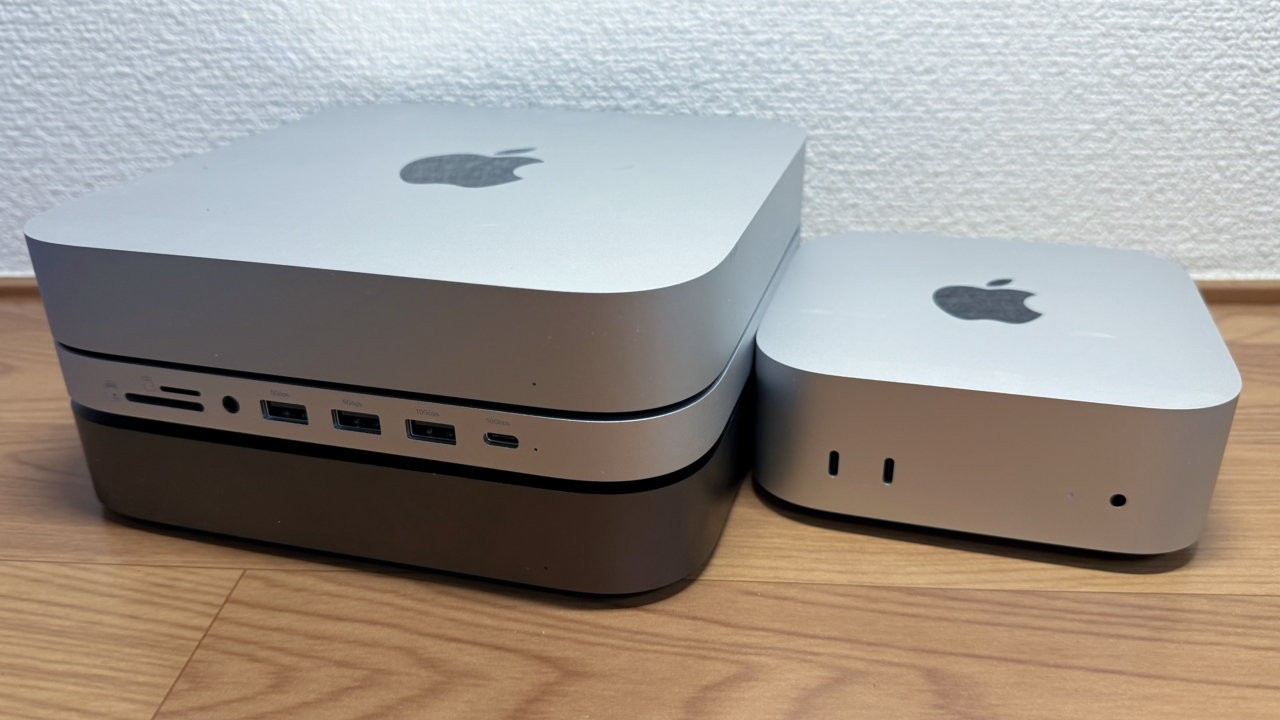 Mac mini (M1,2020)とSatechi USB-C スタンドハブ NVMe/SATA SSDスロット、Mac mini (2018)、Mac mini (2024)