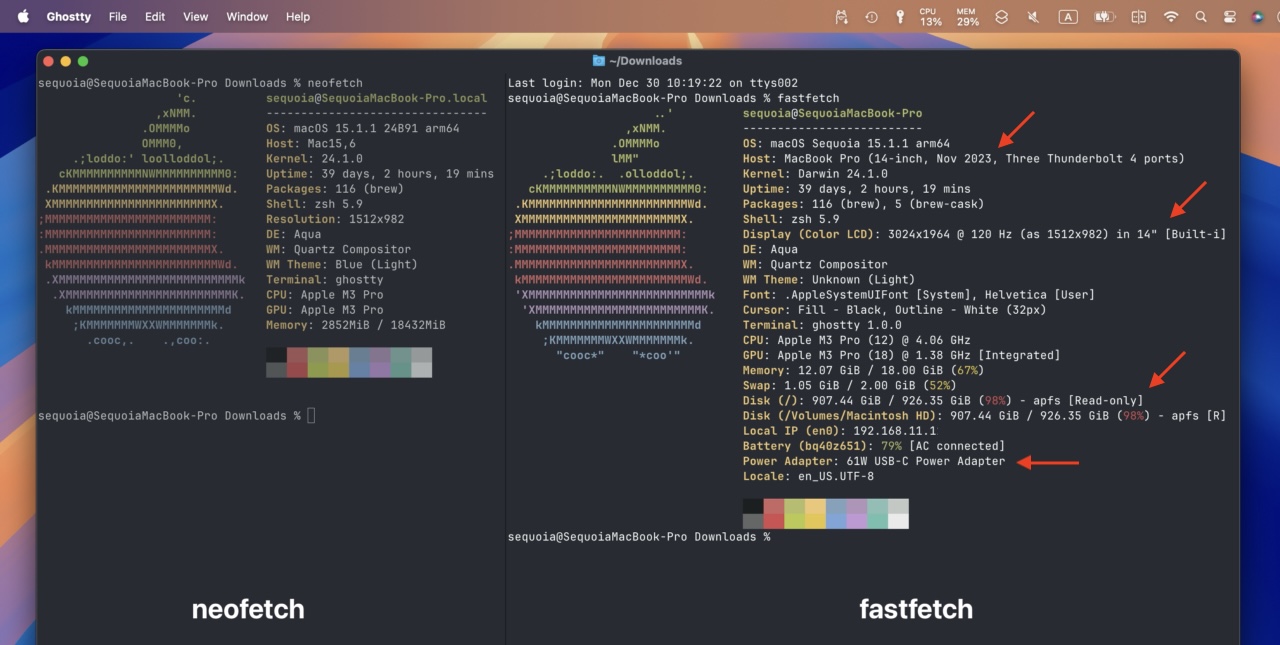 fastfetch neofetch like system info tool