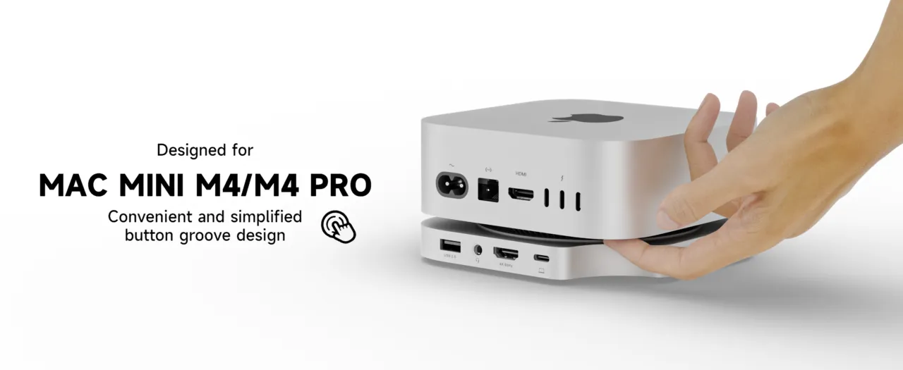 Minisopuru Mac Mini Hub & Stand with SSD Enclosure for Mac Mini M4/M4 Pro