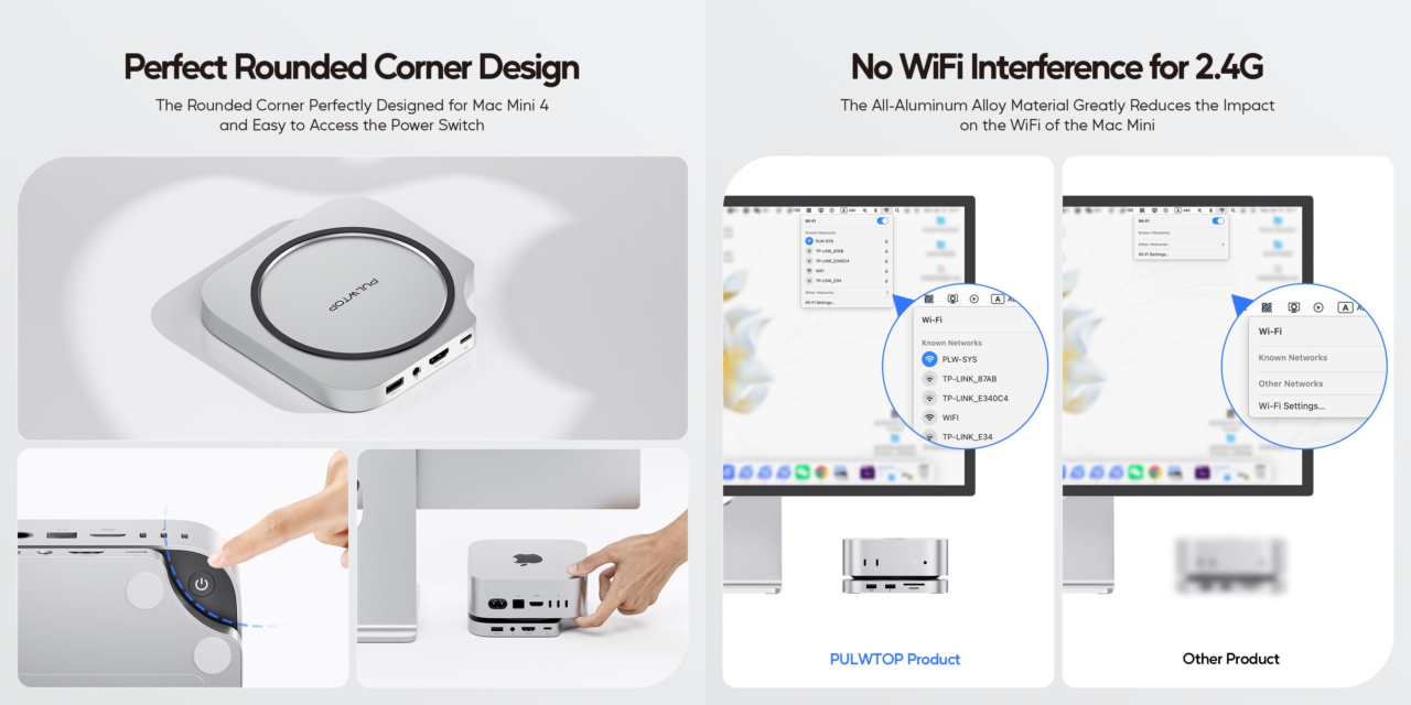 PULWTOP Mac Mini M4 Hub Stand