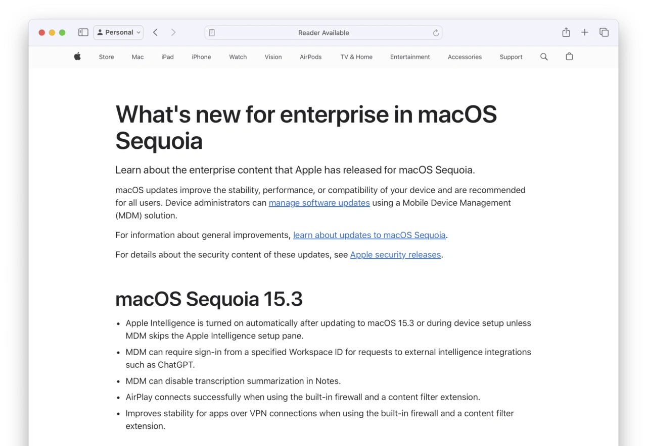 What's new for enterprise in macOS Sequoia