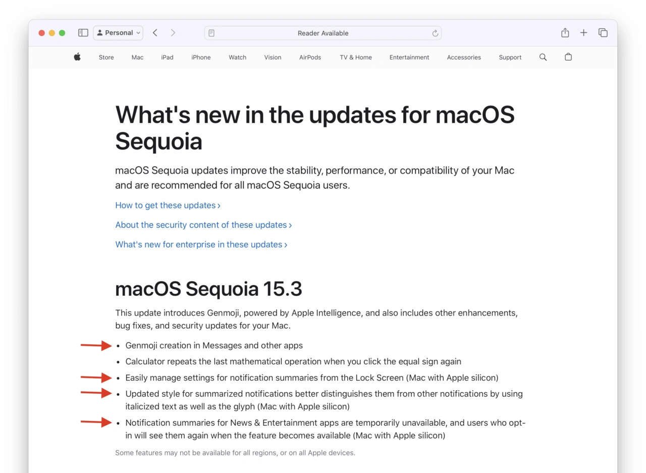 What's new in the updates for macOS 15.3 Sequoia