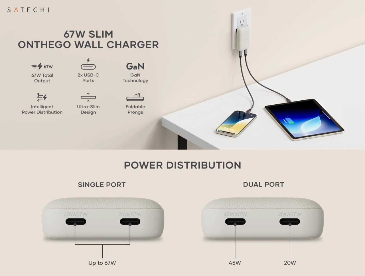 Satechi OntheGo™ 67W Slim Wall Charger