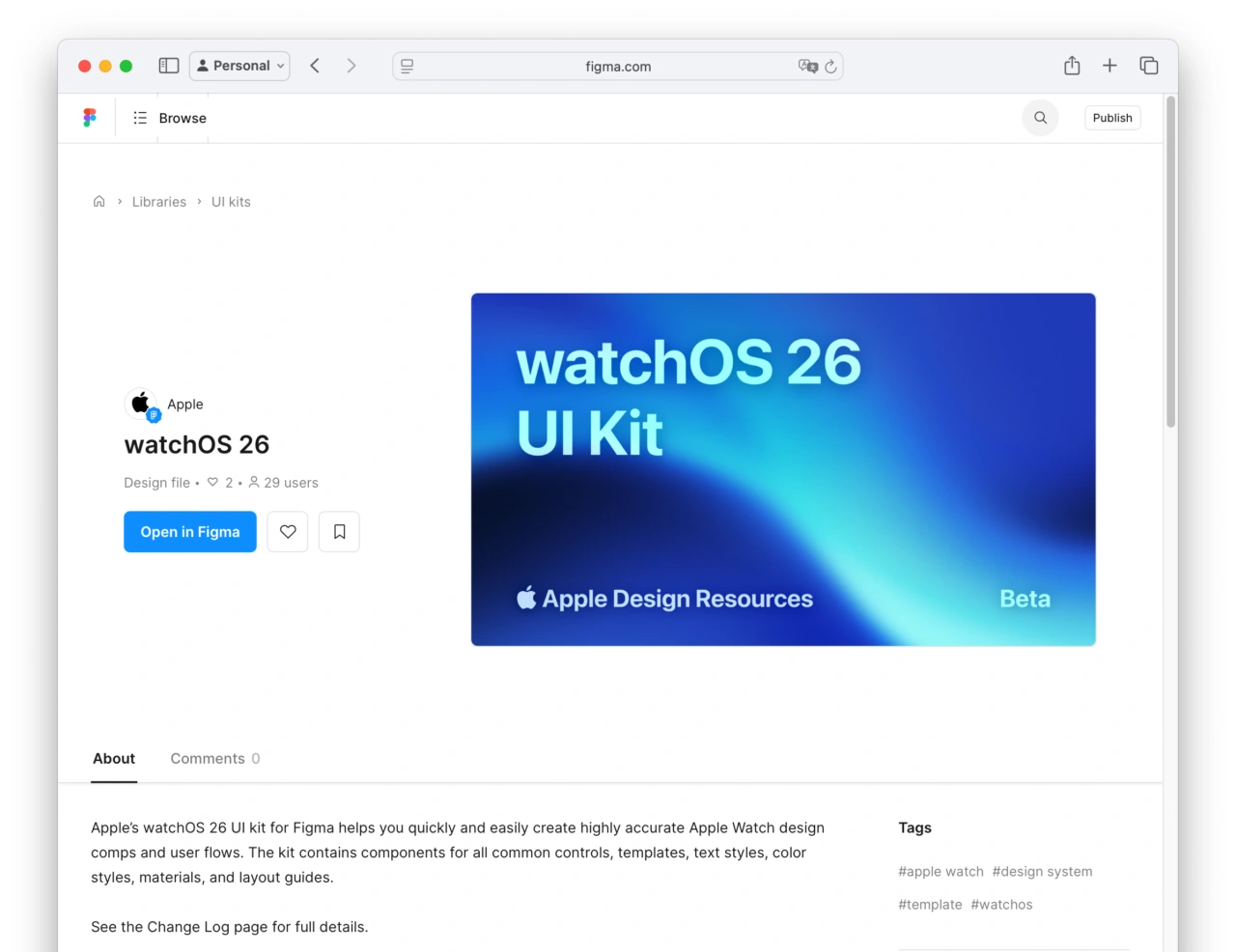 Figma UI KIt Change log