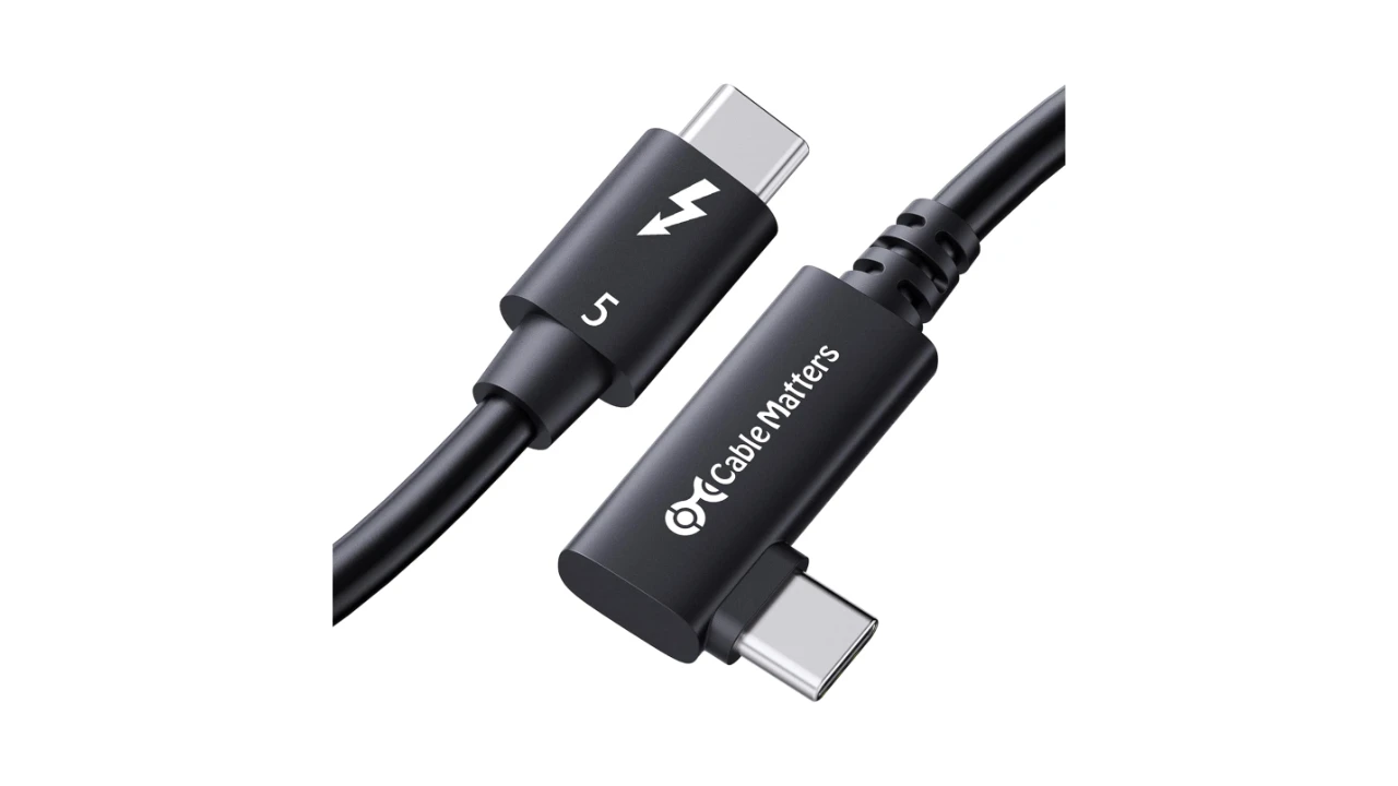 Cable Matters 80Gbps Right Angle Thunderbolt 5 Cable