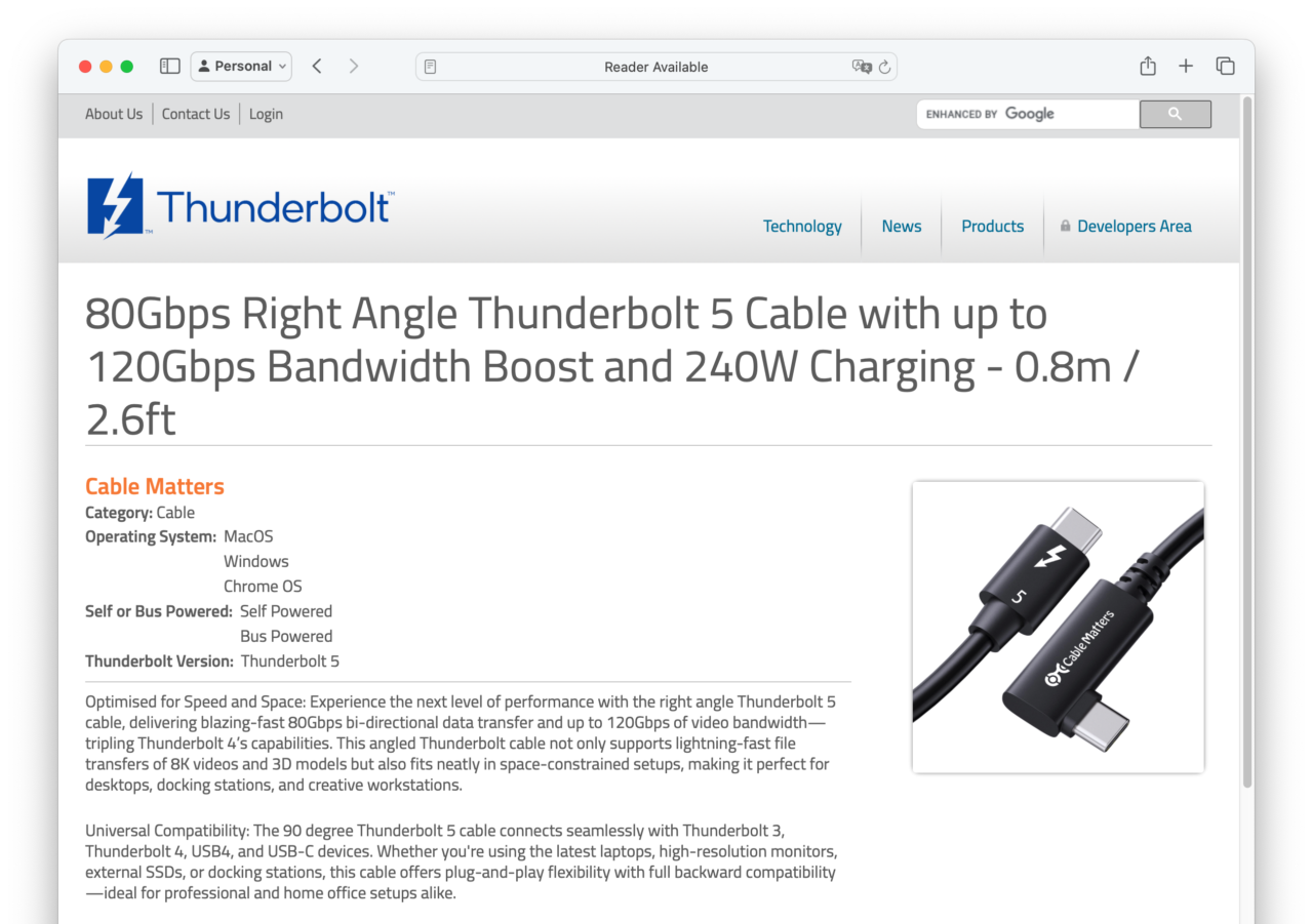 Intel Thunderbolt認証を取得