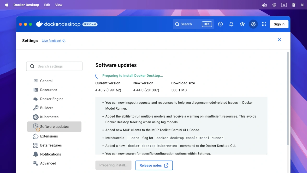 Docker Desktop for Mac