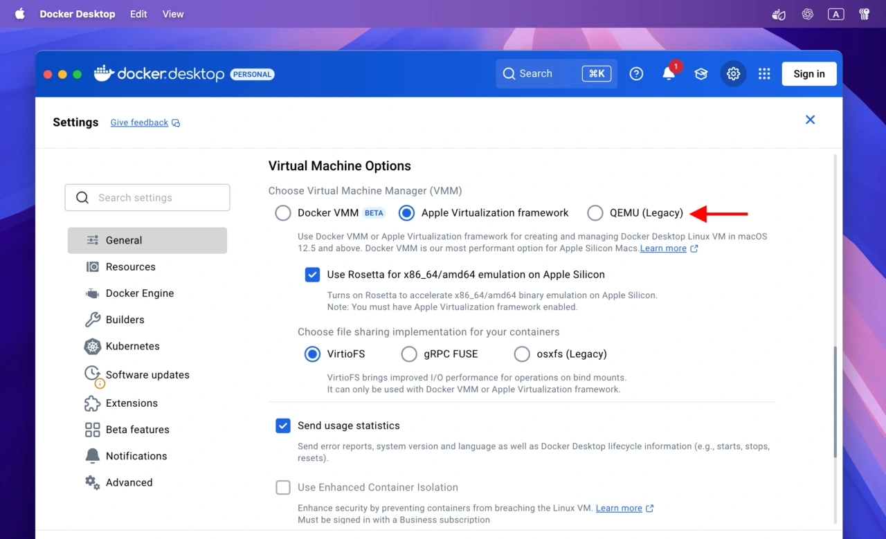 Docker Desktop for Mac