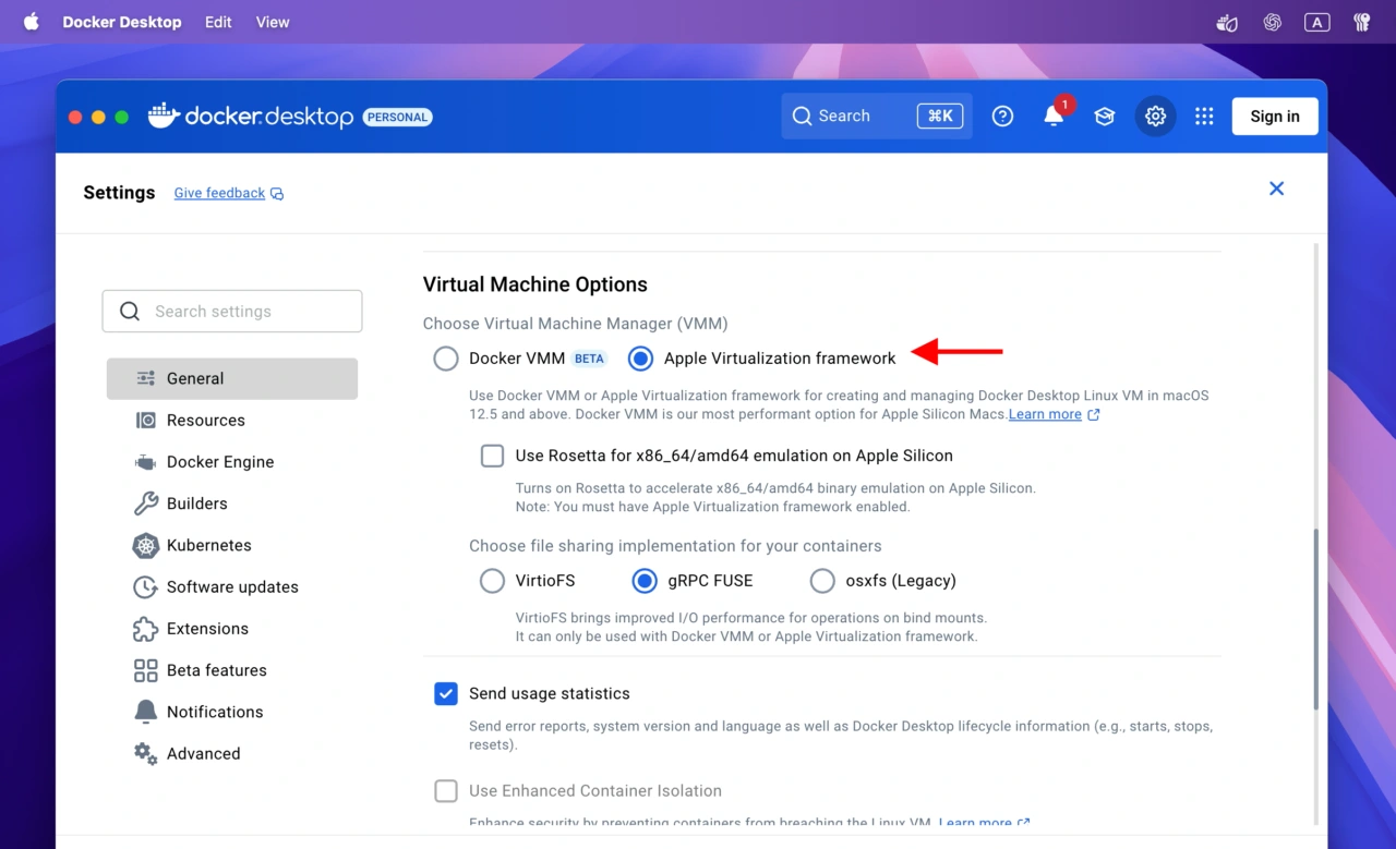 Docker Desktop for Mac v4.44.0