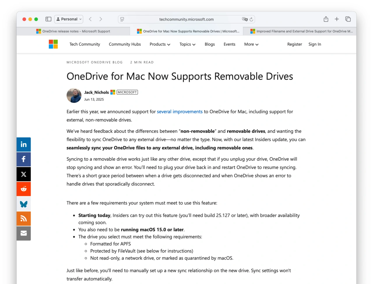 OneDrive for Mac Now Supports Removable Drives