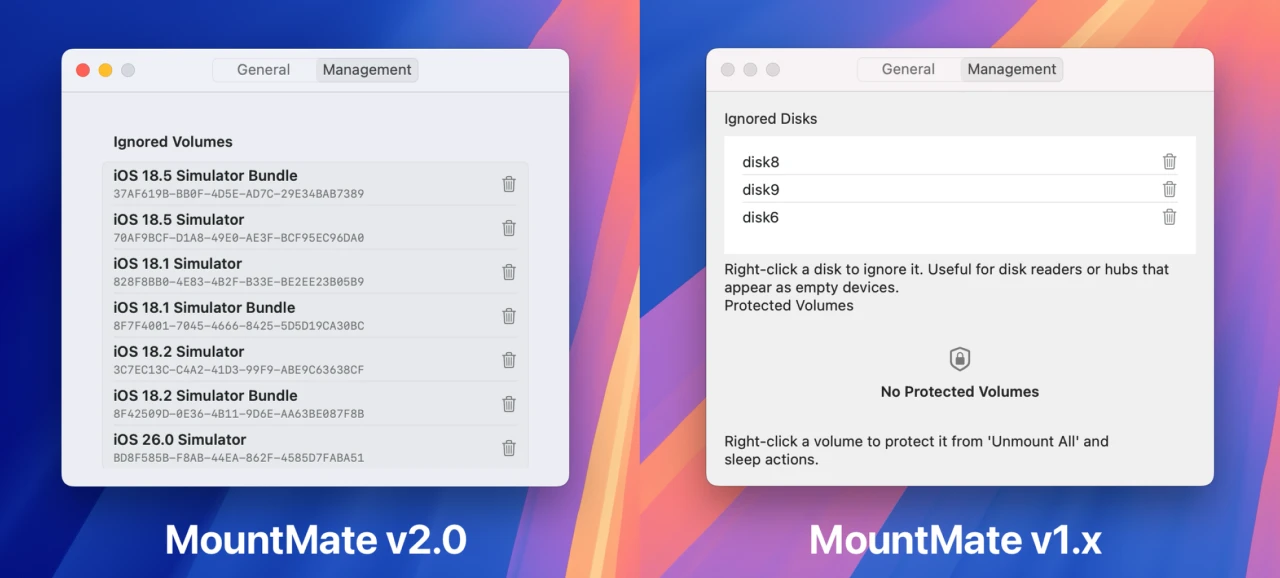 MountMate v2.0とv1.x