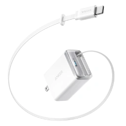 Anker Japan、最大35W出力の巻取り式USB-Cケーブルを一体化した急速充電器「Anker Nano Charger (35W, Built-In 巻取り式 USB-Cケーブル)」のホワイトモデルを発売。