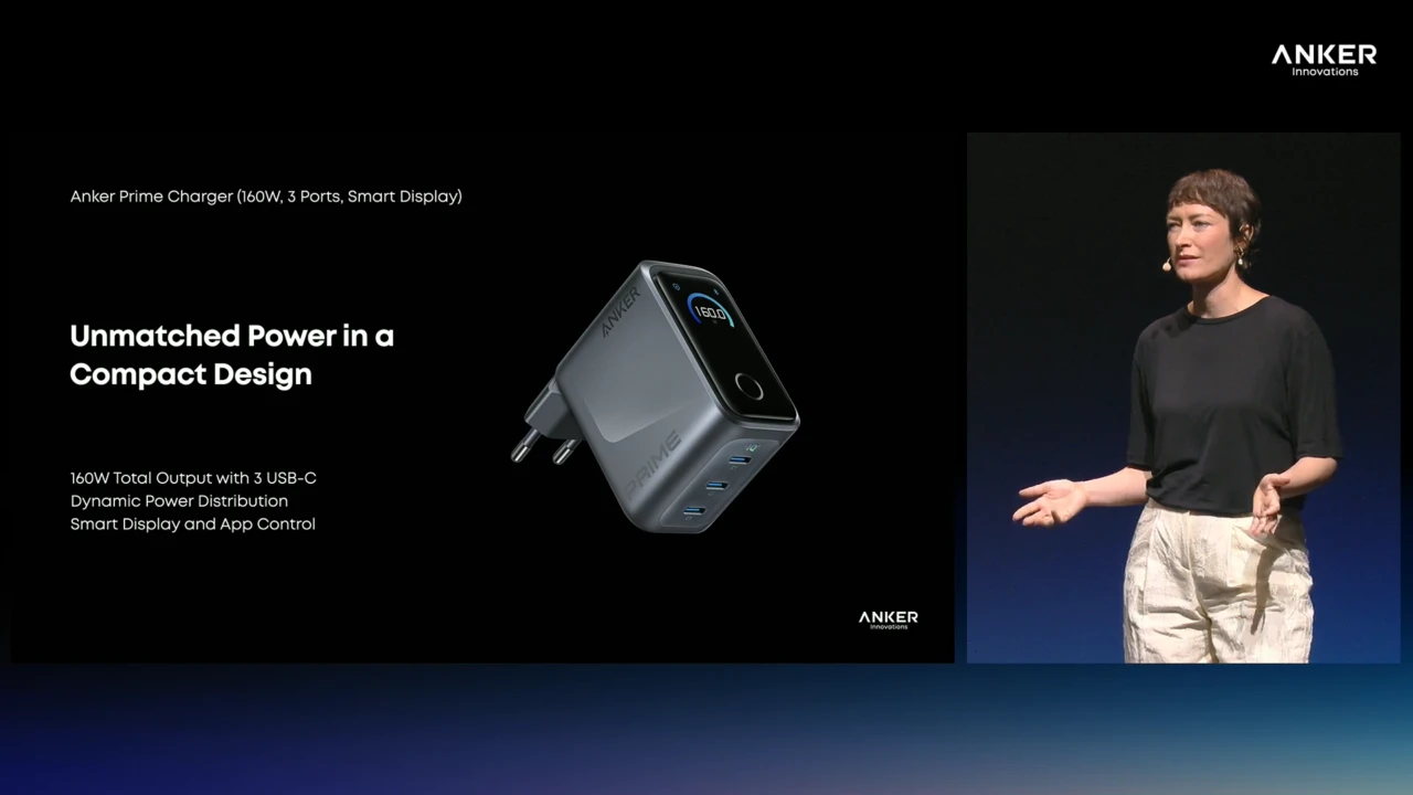 Anker Prime Charger (160W, 3 Ports, Smart Display)