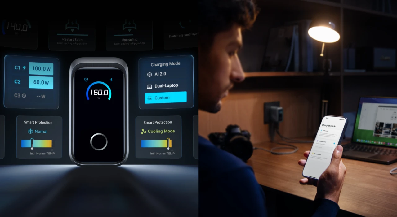 Anker Prime Charger (160W, 3 Ports, Smart Display)