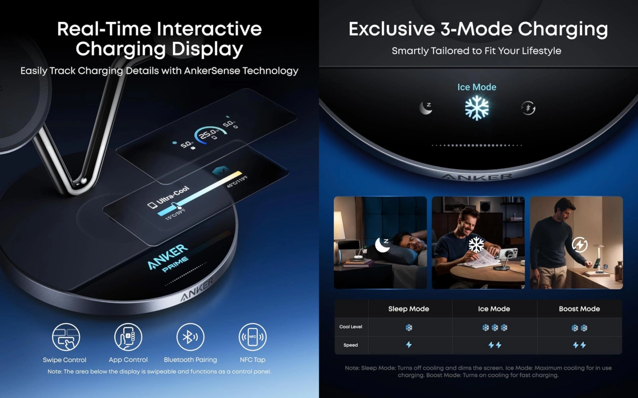 Anker Prime Wireless Charging Station (3-in-1, MagGo, AirCool, Dock Stand)