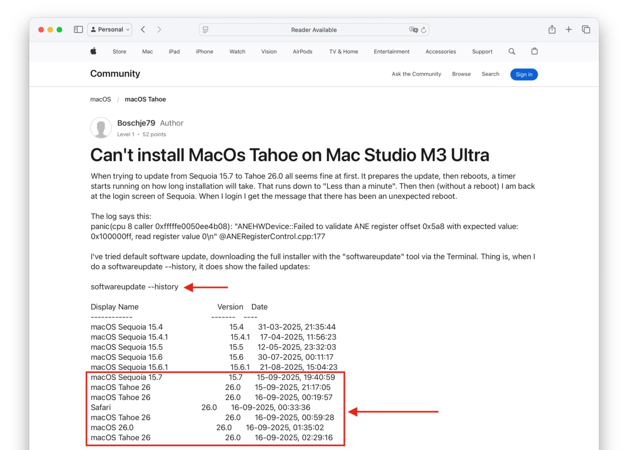 M3 Ultraチップ搭載のMac Studioのログ