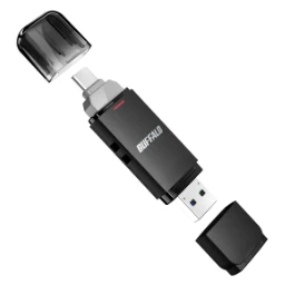 BUFFALO、厚めのケースを装着したスマホにも挿せるUSB Type-CとType-A端子搭載のスティック型SSD「SSD-SDHU3/SSD-SDU3」シリーズを発売。