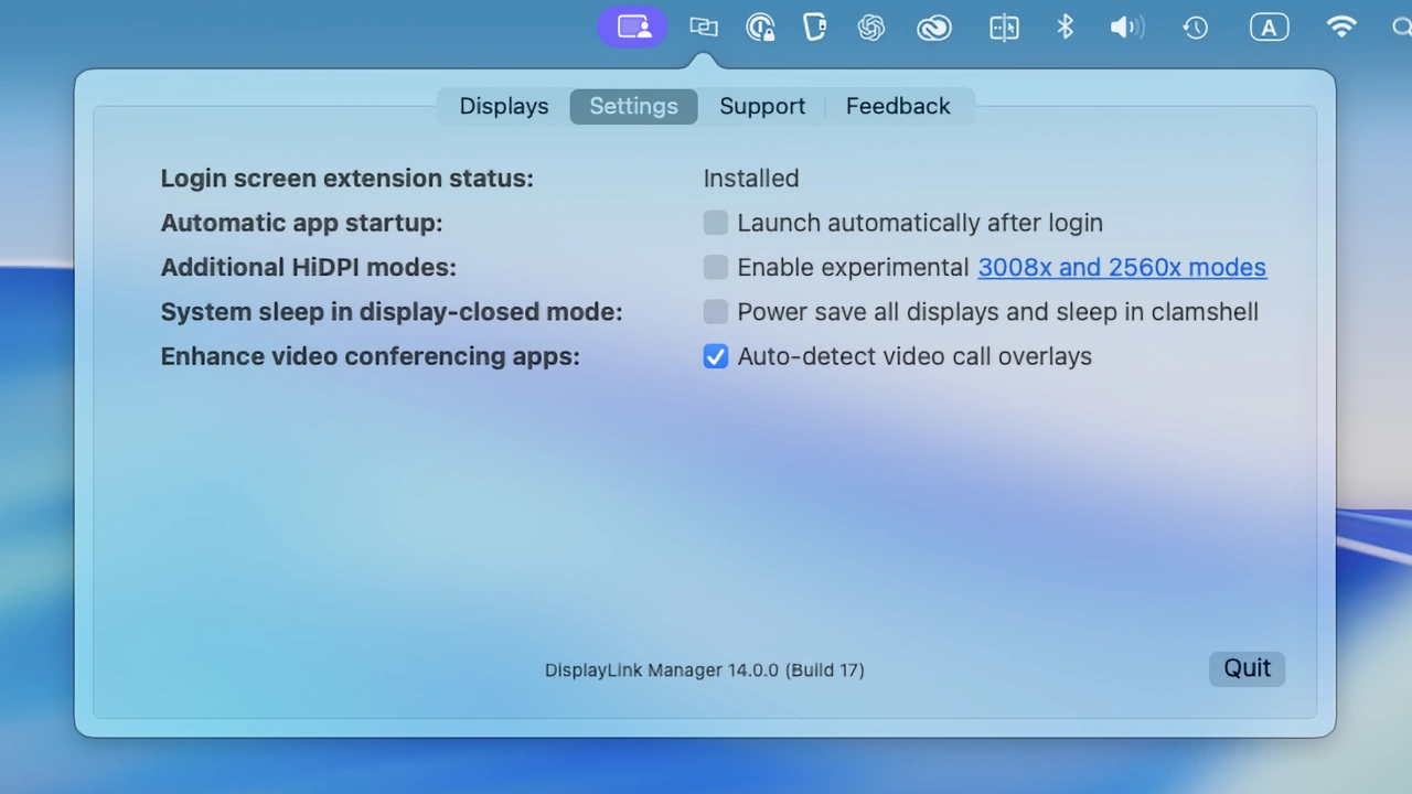 DisplayLink Manager macOS app 14.0.0