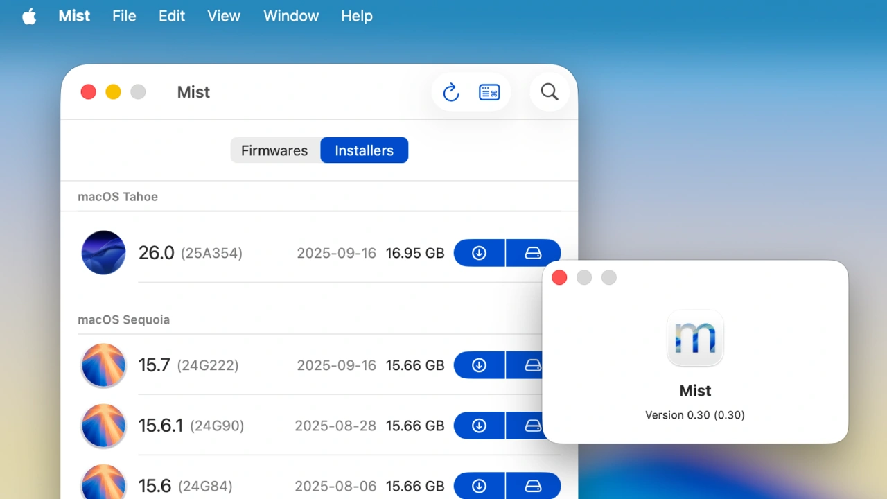 Mist for macOS 26 Tahoe