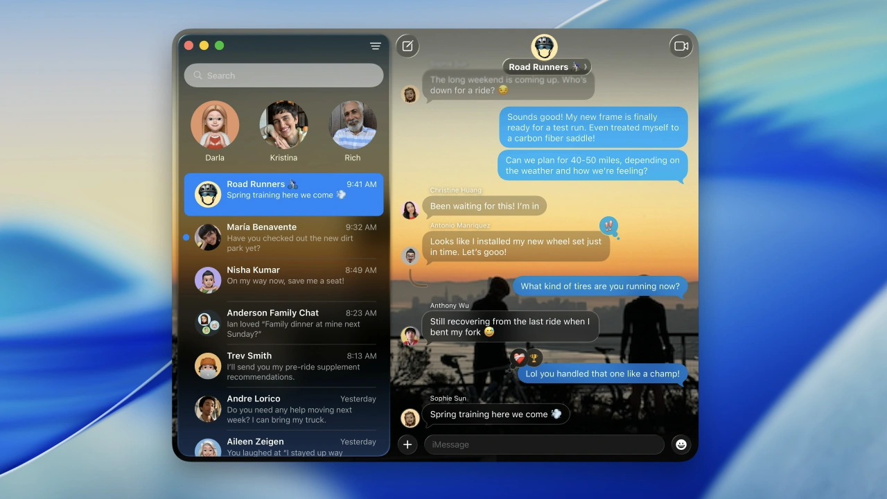 “メッセージ”のチャットに集中する