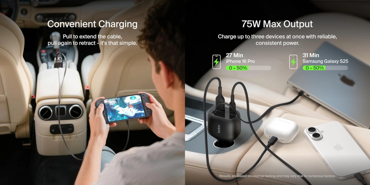 Belkin BoostCharge カーチャージャー75W