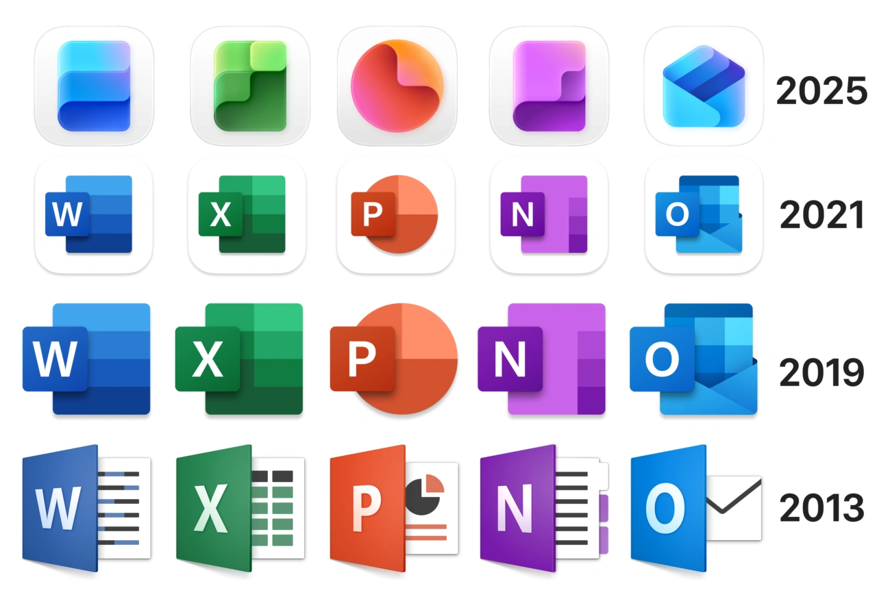 Microsoft Officeの歴代アイコン