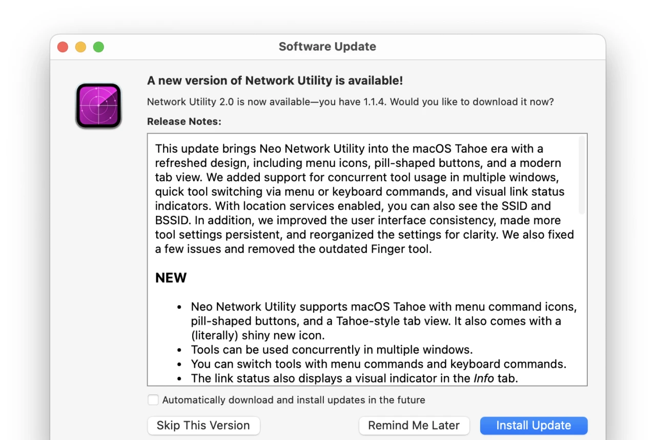 Neo Network Utility v2.0